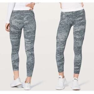 Lululemon Fast & Free Tight 7/8 II Nulux 25" Area Ice Grey Size 8